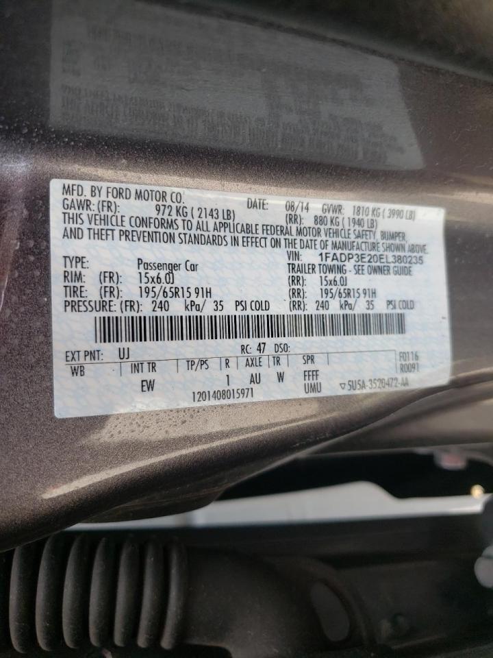 Photo 10 from auction – 2014 FORD FOCUS S with VIN 1FADP3E20EL380235