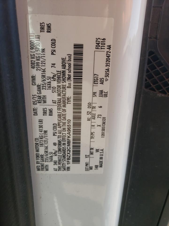 Photo 10 from auction – 2015 FORD TRANSIT T- with VIN 1FBZX2CM8FKA96510