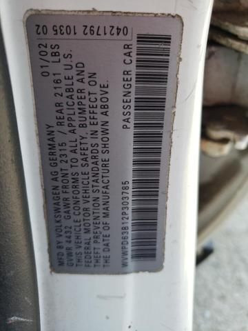 Photo 10 from auction – 2002 VOLKSWAGEN PASSAT GLS with VIN WVWPD63B12P303785