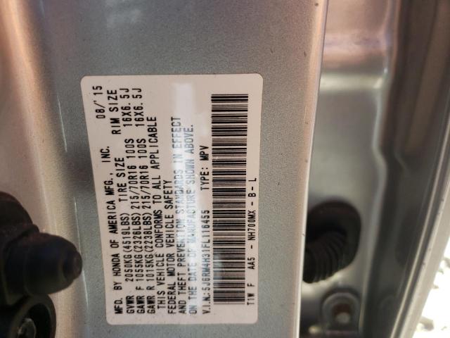 Photo 10 from auction – 2015 HONDA CR-V LX with VIN 5J6RM4H31FL116455
