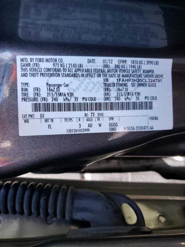 Zdjęcie 10 z aukcji – 2012 FORD FOCUS SEL z VIN 1FAHP3H20CL324791