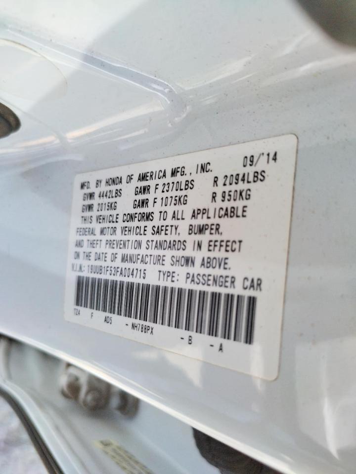 Photo 20 from auction – 2015 ACURA TLX TECH with VIN 19UUB1F53FA004715