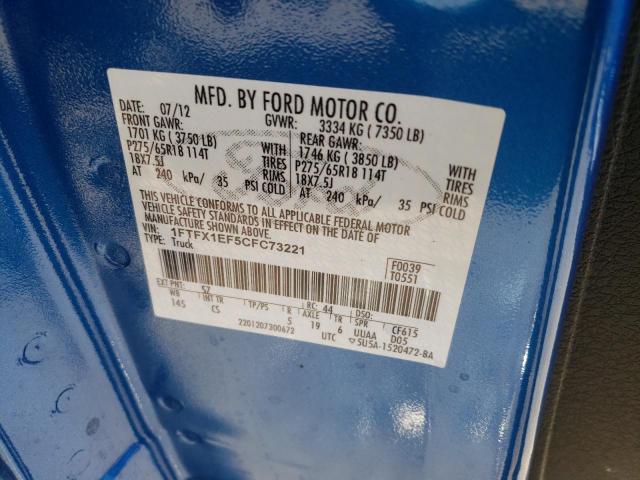 Photo 10 from auction – 2012 FORD F150 SUPER with VIN 1FTFX1EF5CFC73221