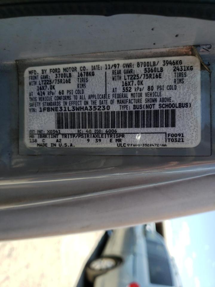 Photo 10 from auction – 1998 FORD ECONOLINE with VIN 1FBNE31L3WHA35230