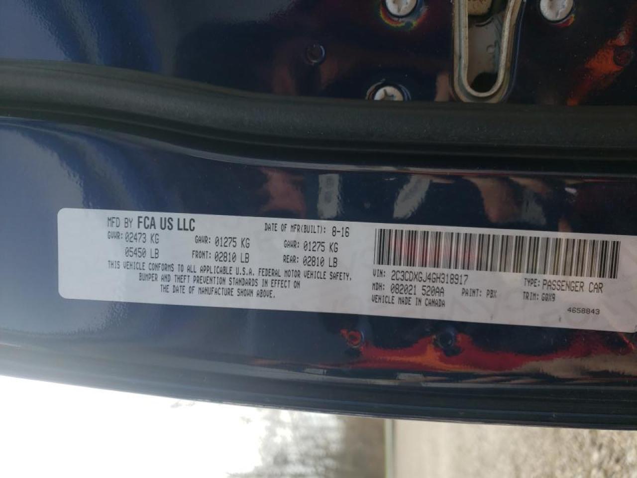 Photo 10 from auction – 2016 DODGE CHARGER R/ with VIN 2C3CDXGJ4GH318917