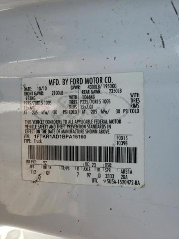 Photo 10 from auction – 2011 FORD RANGER with VIN 1FTKR1AD1BPA16160