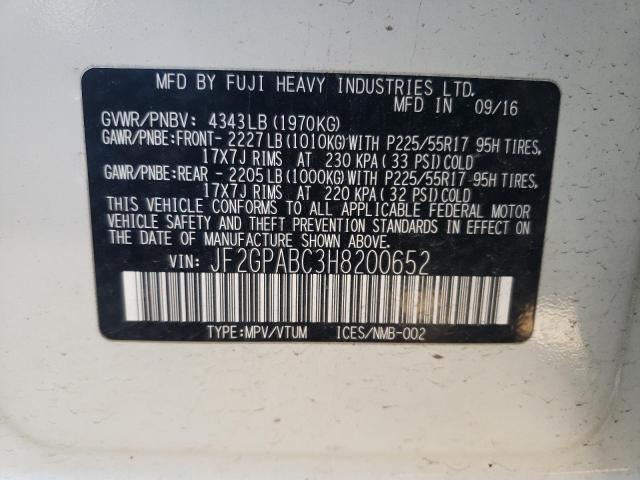 Photo 10 from auction – 2017 SUBARU CROSSTREK with VIN JF2GPABC3H8200652