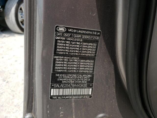 Photo 10 from auction – 2008 LAND ROVER LR3 SE with VIN SALAE25478A443435