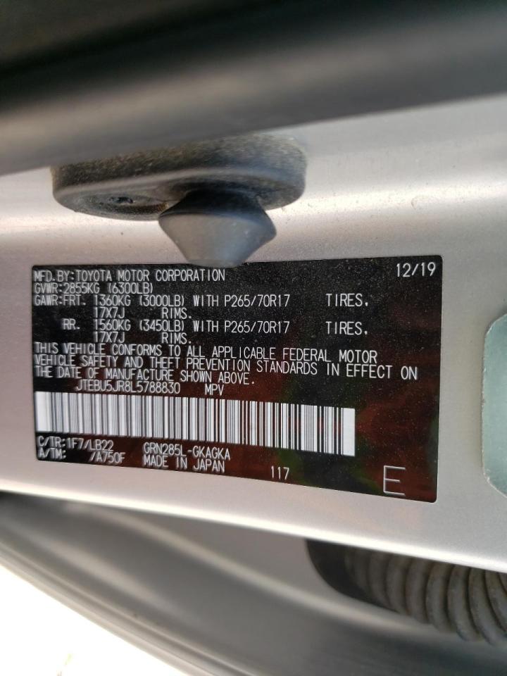 Photo 10 from auction – 2020 TOYOTA 4RUNNER SR with VIN JTEBU5JR8L5788830