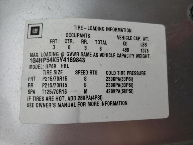 Photo 9 from auction – 2000 BUICK LESABRE CU with VIN 1G4HP54K5Y4169843