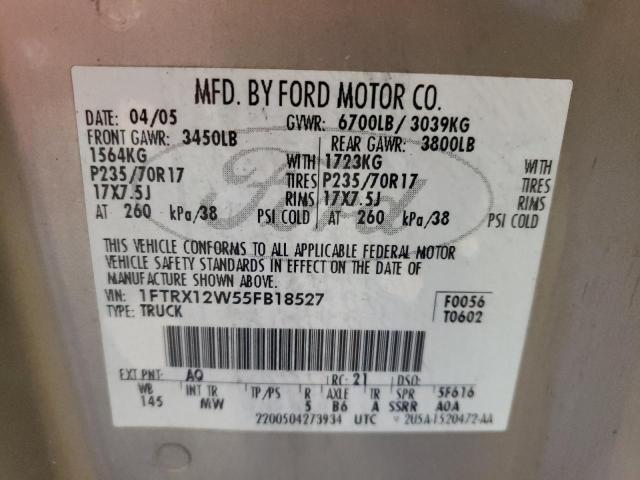 Photo 10 from auction – 2005 FORD F150 with VIN 1FTRX12W55FB18527