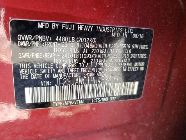 Photo 10 from auction – 2017 SUBARU FORESTER 2 with VIN JF2SJAWC1HH453409
