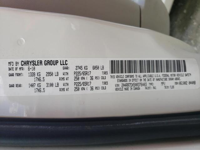 Photo 10 from auction – 2010 CHRYSLER TOWN & COU with VIN 2A4RR7DX5AR376403