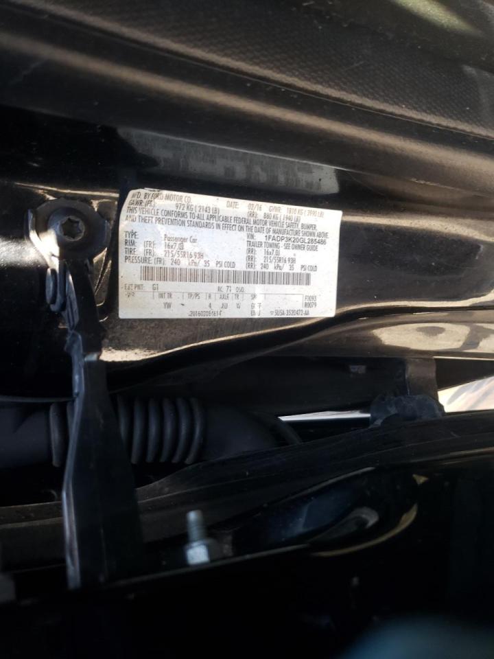 Photo 10 from auction – 2016 FORD FOCUS SE with VIN 1FADP3K20GL285486