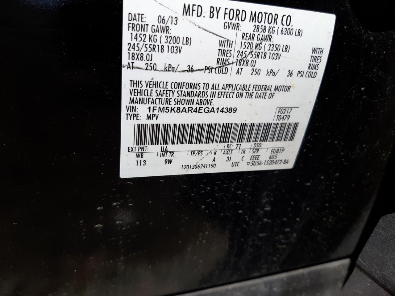 Photo 10 from auction – 2014 FORD EXPLORER P with VIN 1FM5K8AR4EGA14389