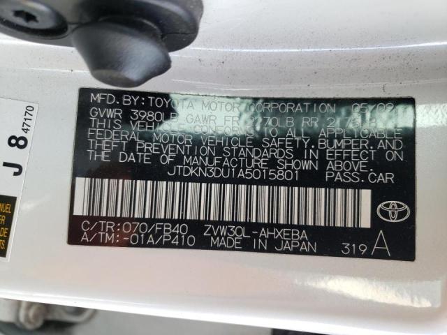 Photo 10 from auction – 2010 TOYOTA PRIUS with VIN JTDKN3DU1A5015801