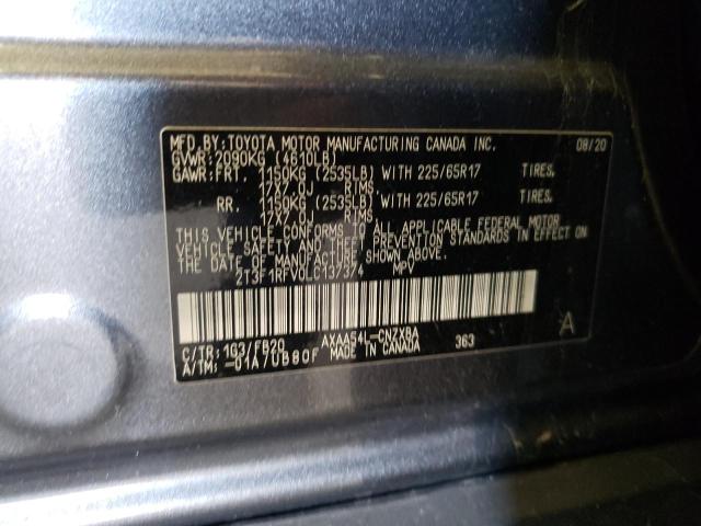 Photo 10 from auction – 2020 TOYOTA RAV4 LE with VIN 2T3F1RFV0LC137374