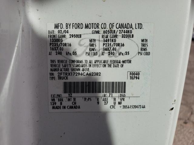 Photo 10 from auction – 2004 FORD F-150 HERI with VIN 2FTRX17294CA62382