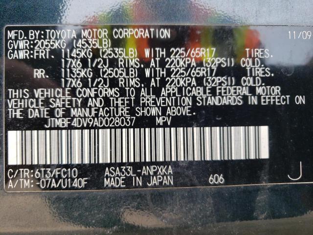 Photo 10 from auction – 2010 TOYOTA RAV4 with VIN JTMBF4DV9AD028037