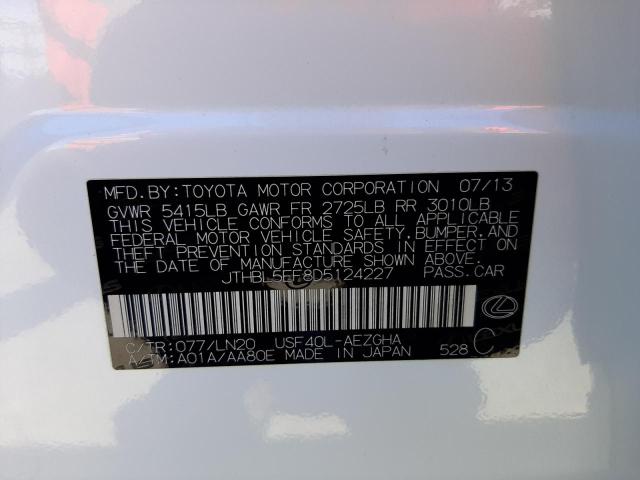 Photo 10 from auction – 2013 LEXUS LS 460 with VIN JTHBL5EF8D5124227