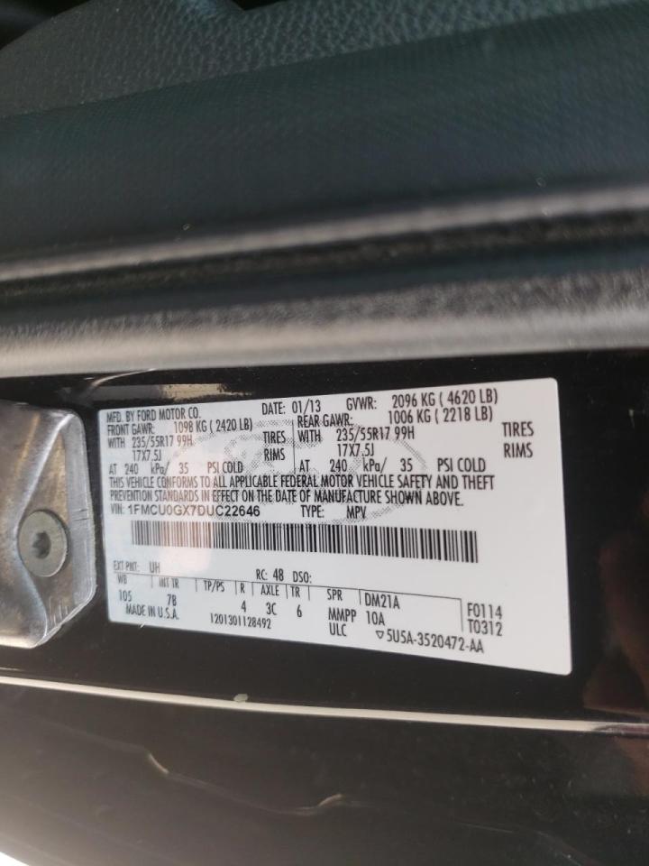 Photo 10 from auction – 2013 FORD ESCAPE SE with VIN 1FMCU0GX7DUC22646