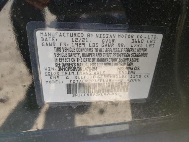Photo 10 from auction – 2022 NISSAN KICKS with VIN 3N1CP5BV0NL476454
