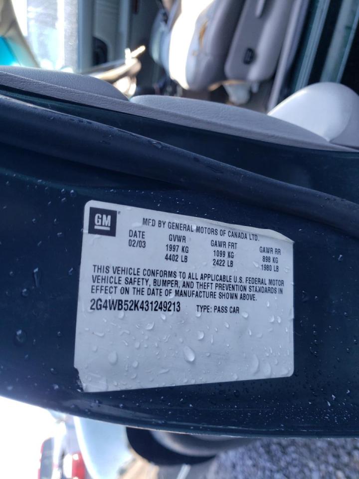 Photo 10 from auction – 2003 BUICK REGAL LS with VIN 2G4WB52K431249213