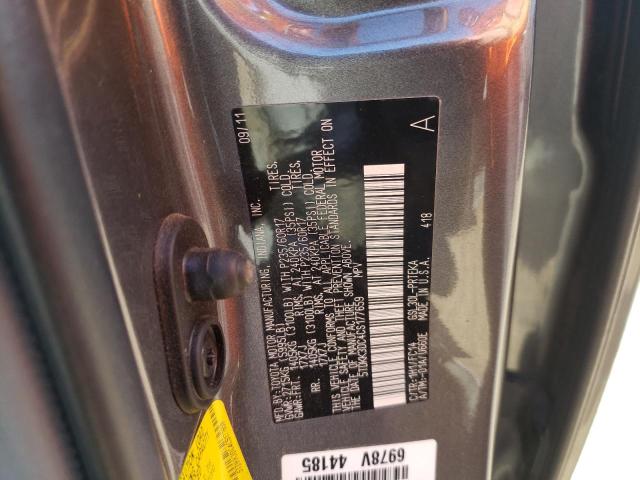 TOYOTA SIENNA LE 2012 with VIN 5TDKK3DC4CS177659 - Photo from auction