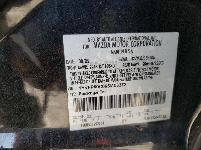 Photo 10 from auction – 2006 MAZDA 6 I with VIN 1YVFP80C665M03372