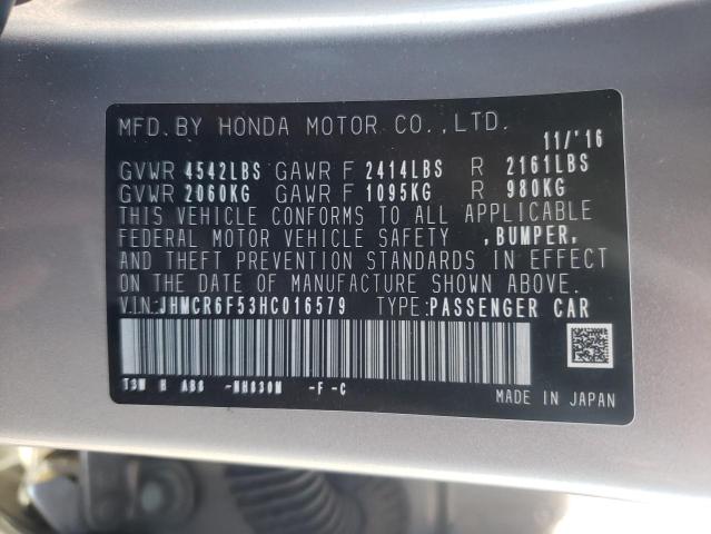 Photo 10 from auction – 2017 HONDA ACCORD HYB with VIN JHMCR6F53HC016579