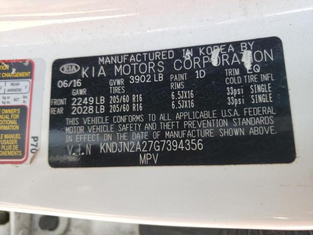 Photo 10 from auction – 2016 KIA SOUL with VIN KNDJN2A27G7394356