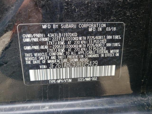 Photo 10 from auction – 2018 SUBARU CROSSTREK with VIN JF2GTABC9JH325429