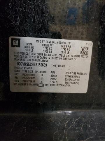 Photo 10 from auction – 2016 CHEVROLET SILVERADO with VIN 1GCVKSEC3GZ150639