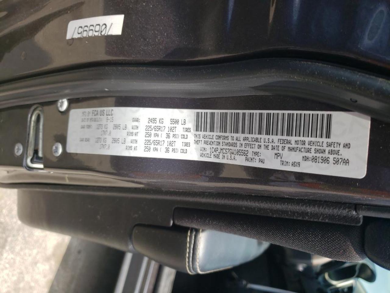 Photo 10 from auction – 2016 JEEP CHEROKEE L with VIN 1C4PJMCS7GW105562