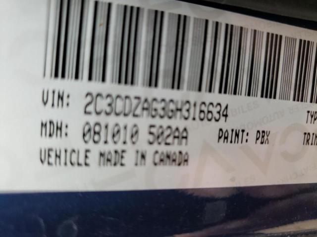 Photo 10 from auction – 2016 DODGE CHALLENGER with VIN 2C3CDZAG3GH316634