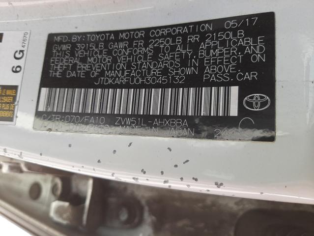 Photo 10 from auction – 2017 TOYOTA PRIUS with VIN JTDKARFU0H3045132