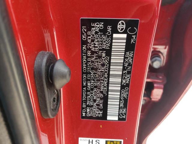 Photo 10 from auction – 2021 TOYOTA COROLLA LE with VIN JTDEAMDE4MJ032952