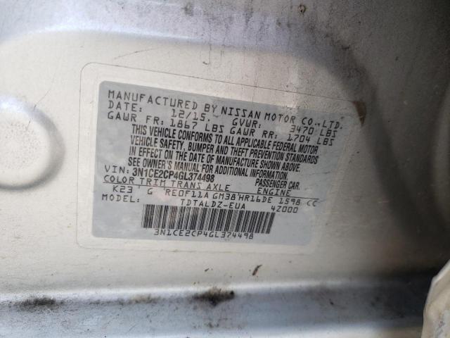 Photo 10 from auction – 2016 NISSAN VERSA NOTE with VIN 3N1CE2CP4GL374498