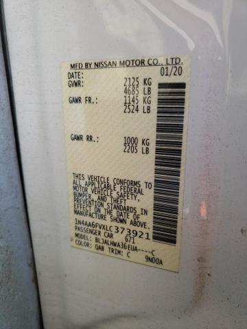 Photo 10 from auction – 2020 NISSAN MAXIMA PLA with VIN 1N4AA6FVXLC373921
