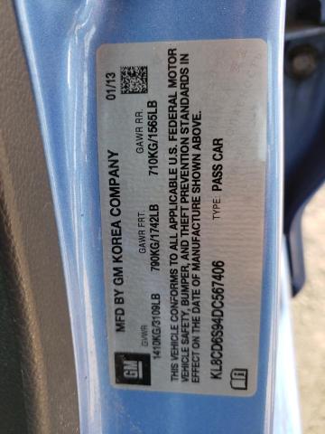 Photo 10 from auction – 2013 CHEVROLET SPARK 1LT with VIN KL8CD6S94DC567406