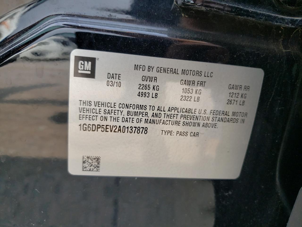 Zdjęcie 10 z aukcji – 2010 CADILLAC CTS PREMIU z VIN 1G6DP5EV2A0137878