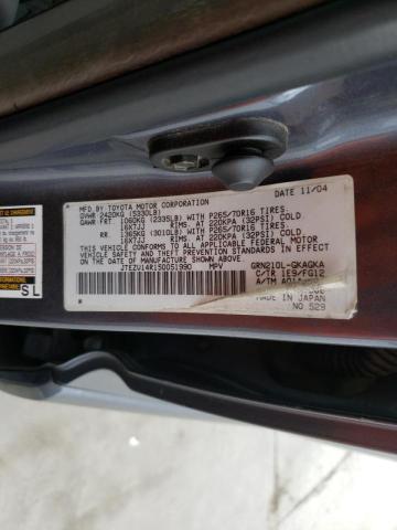 Photo 10 from auction – 2005 TOYOTA 4RUNNER SR with VIN JTEZU14R150051990