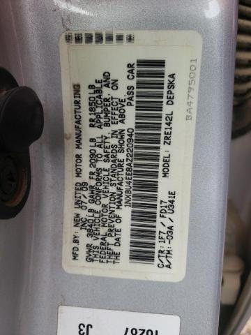 Photo 10 from auction – 2010 TOYOTA COROLLA with VIN 1NXBU4EE8AZ220940