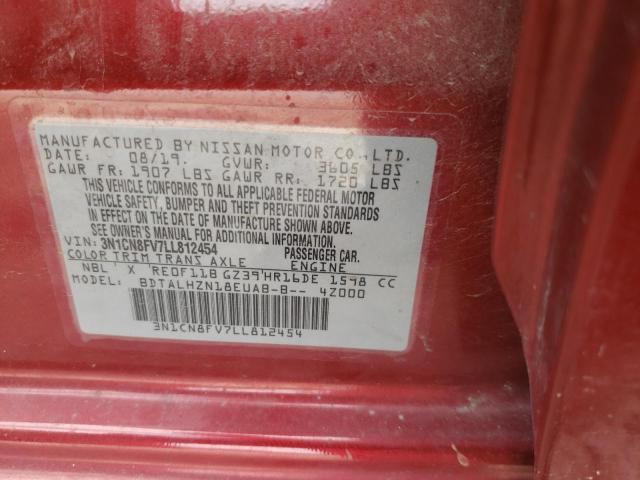 Photo 10 from auction – 2020 NISSAN VERSA SR with VIN 3N1CN8FV7LL812454