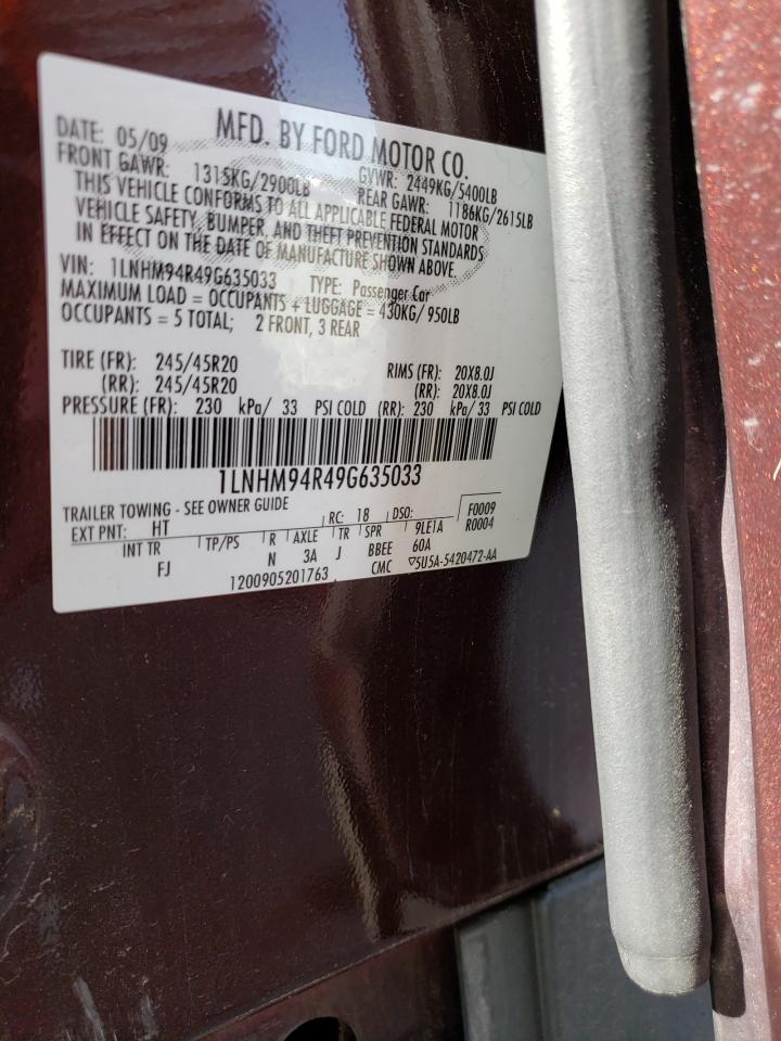 Photo 10 from auction – 2009 LINCOLN MKS with VIN 1LNHM94R49G635033