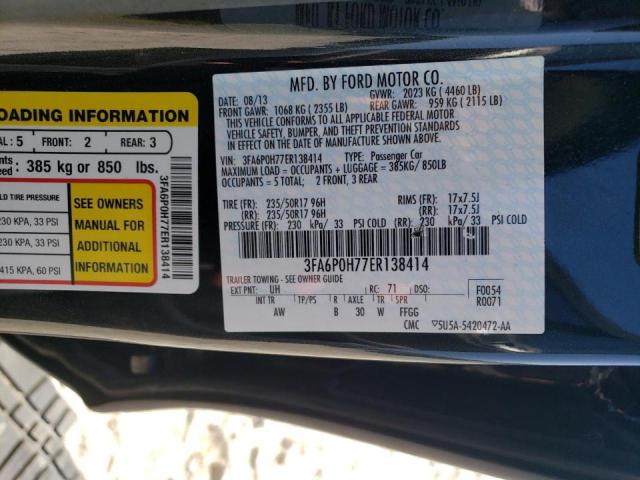 Photo 10 from auction – 2014 FORD FUSION SE with VIN 3FA6P0H77ER138414