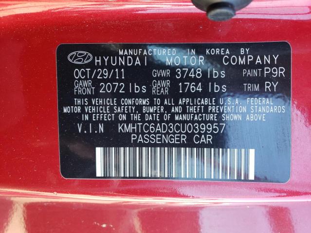 Zdjęcie 10 z aukcji – 2012 HYUNDAI VELOSTER z VIN KMHTC6AD3CU039957