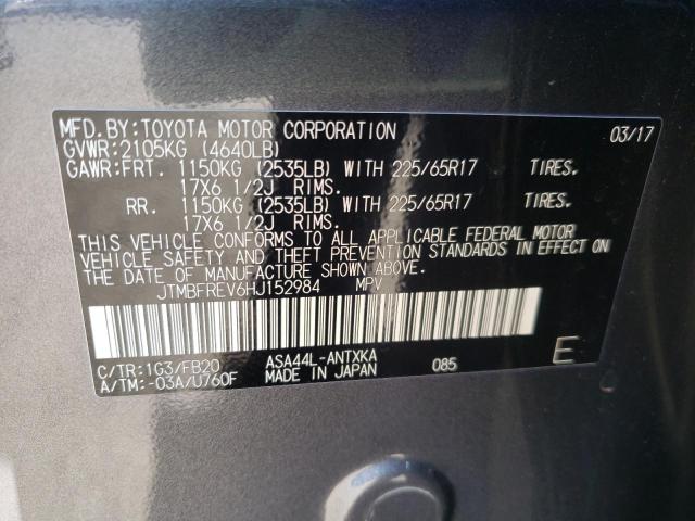 Photo 10 from auction – 2017 TOYOTA RAV4 LE with VIN JTMBFREV6HJ152984