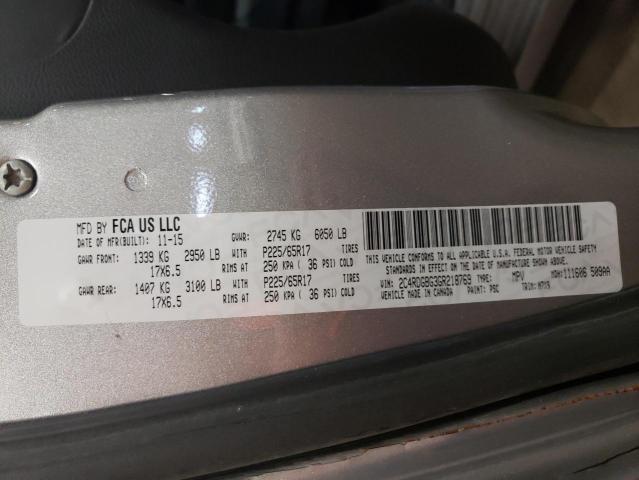 Photo 10 from auction – 2016 DODGE GRAND CARA with VIN 2C4RDGBG3GR218769