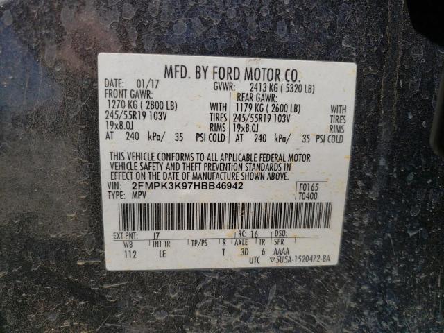 Photo 10 from auction – 2017 FORD EDGE TITAN with VIN 2FMPK3K97HBB46942